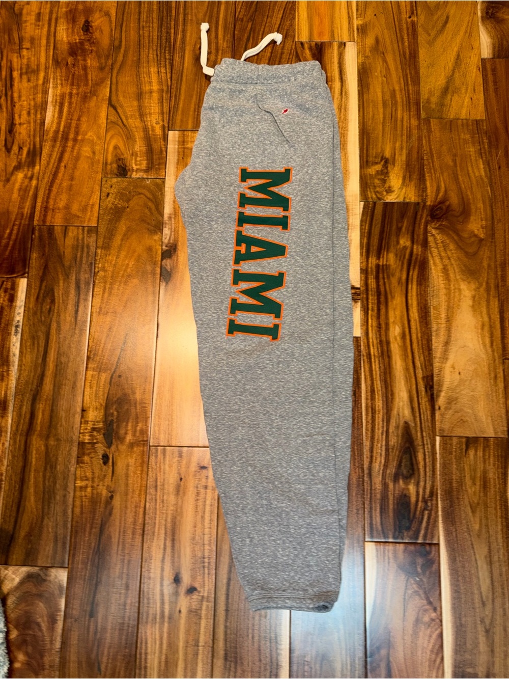 UMIAMI - League Gray Sweatpants with Green and Orange 'MIAMI' Logo